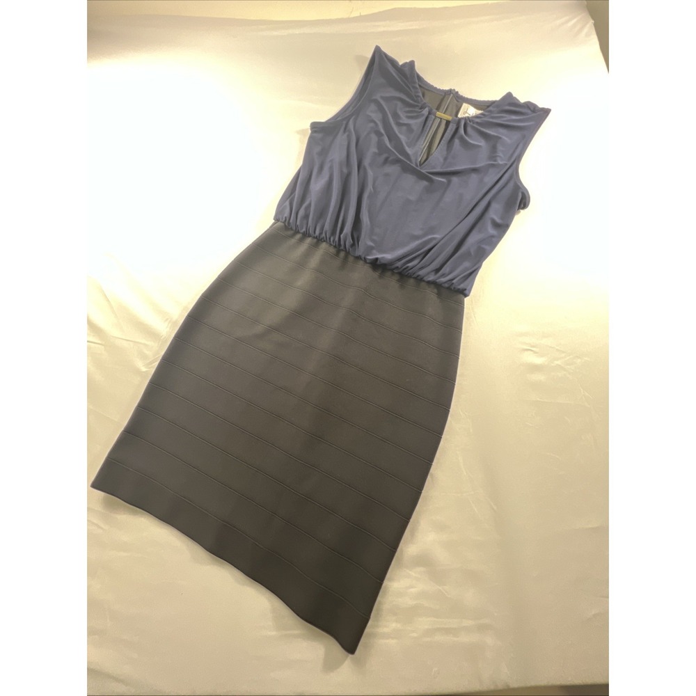 Joseph Ribkoff Navy Blue Black Sleeveless Bandage Skirt Dress Size 12 - Picture 3 of 13